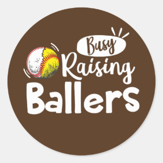 Women Busy Raising Ballers Baseball Softball Runt Klistermärke