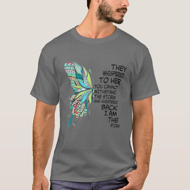 Women Butterfly Hippie Blommigt Hippy Jag är storm T Shirt (Framsida)
