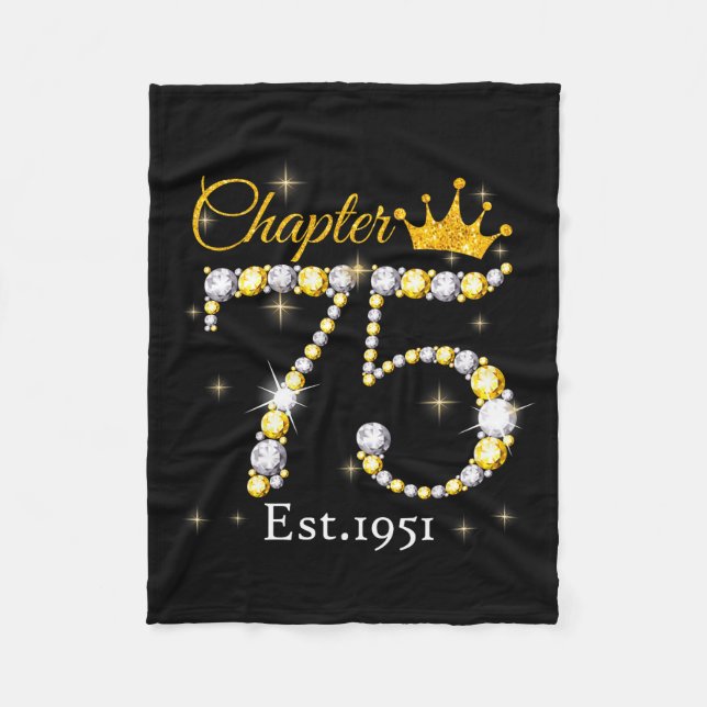 Women Chapter 75 Fabulous Est 1951 75th Birthday Q Fleecefilt (Framsidan)