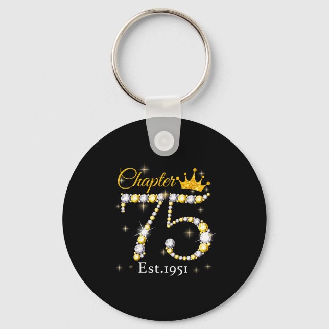 Women Chapter 75 Fabulous Est 1951 75th Birthday Q Nyckelring (Framsida)