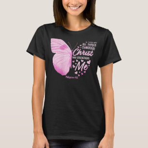 Women Christian Bible Verse Butterfly Religiösa Je T Shirt