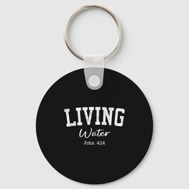 Women Christian Shirts Living Water Bible Worship  Nyckelring (Framsida)
