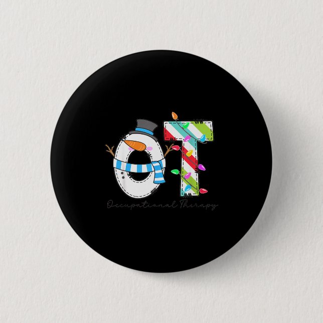 Women Christmas Occupational Therapy Ot Ota Snowma Knapp (Framsida)