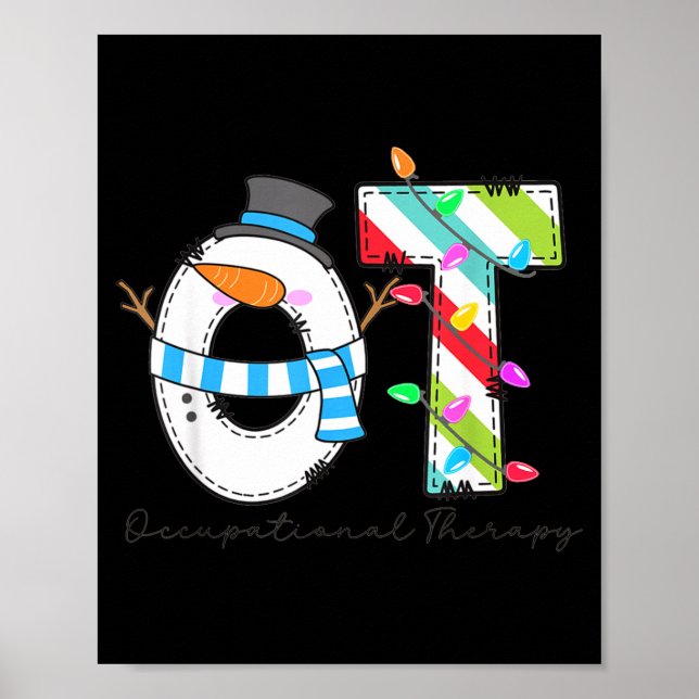 Women Christmas Occupational Therapy Ot Ota Snowma Poster (Framsidan)
