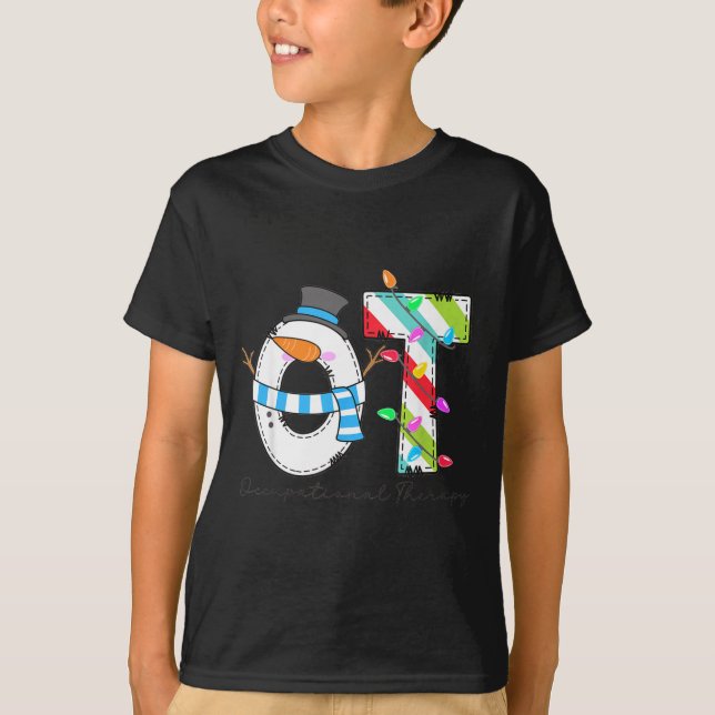 Women Christmas Occupational Therapy Ot Ota Snowma T Shirt (Framsida)