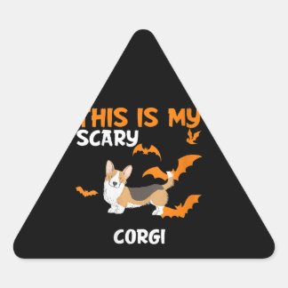 Women Corgi with Svan Costume Halloween Lazy Scar Triangelformat Klistermärke