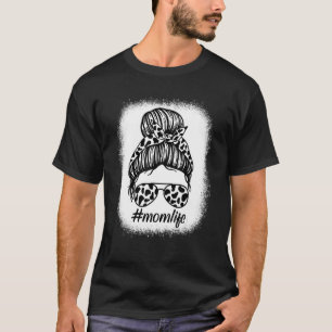 Women Cow Mamma Life Farmer Mors dag Messy Bun B T Shirt