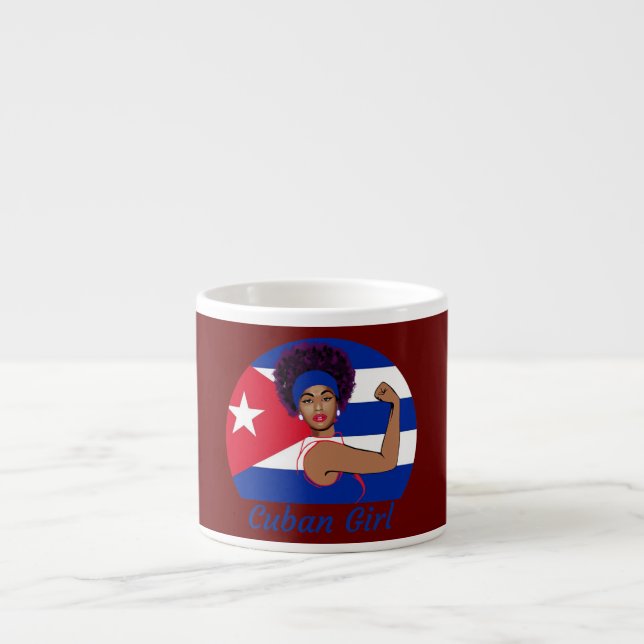 Women Cuban Girl Strong Cubanita Free Cuba Flagga Espressomugg (Framsidan)