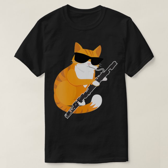 Women Cute Music Cat Sunglasses Musical Instrumen T Shirt (Design framsida)