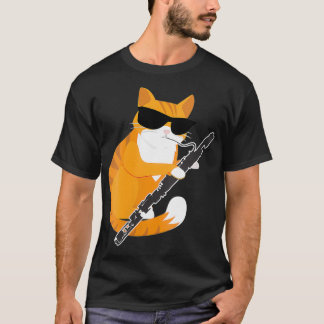 Women Cute Music Cat Sunglasses Musical Instrumen T Shirt