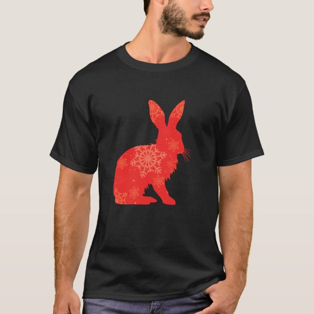 Women Cute Rabbit Älskare Funny Winter-julklapp T Shirt (Framsida)