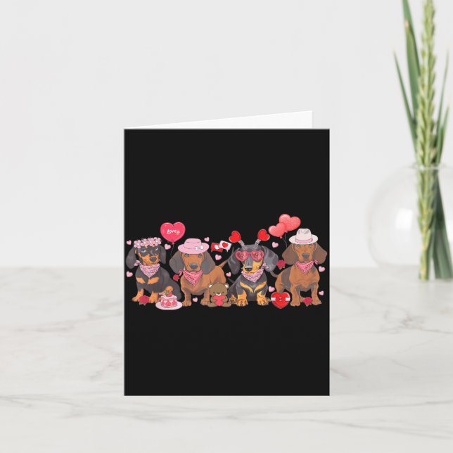 Women Dachshund Valentine’s Day Sausage Dog Bandan Kort (Framsida)