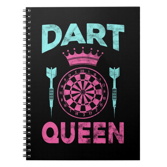 Women Darts Dartboard Girl Dart Player Queen Anteckningsbok (Framsidan)