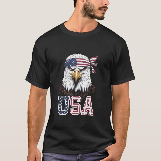 Women Eagle Kids American Manar Flagga Patriotic U T Shirt (Framsida)