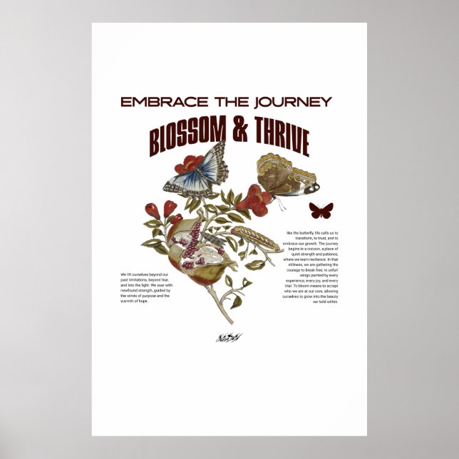 Women Empowerment Blossom & Thrive Botanical  Poster (Framsidan)