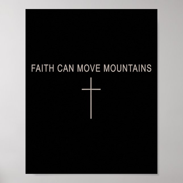 Women Faith Can Move Mountains Christian Minimalis Poster (Framsidan)