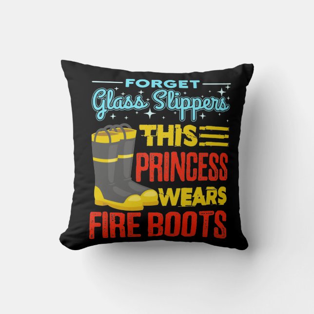 Women Firefighter Den här prinsessan använder bran Kudde (Framsida)