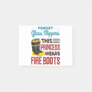 Women Firefighter Den här prinsessan använder bran Post-it Block
