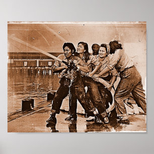 Women Firefighters Pearl Harbour December 7:e Poster