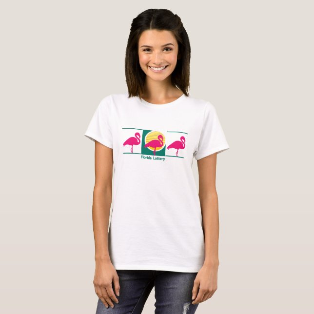 Women Florida Lottery White T-shirt (Hel framsida)