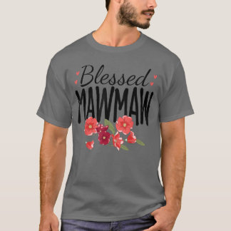 Women Flowers Blessed Mawmaw for Grandparents Moth T Shirt