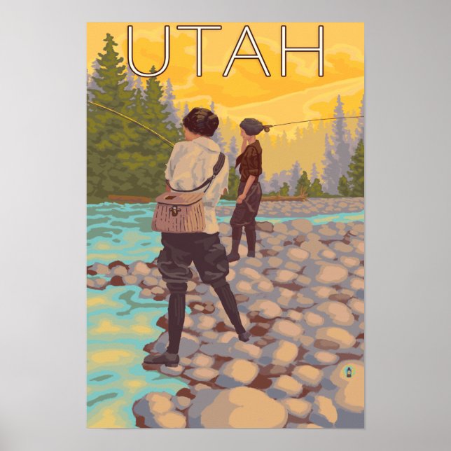 Women Fly FishingUtah Poster (Framsidan)