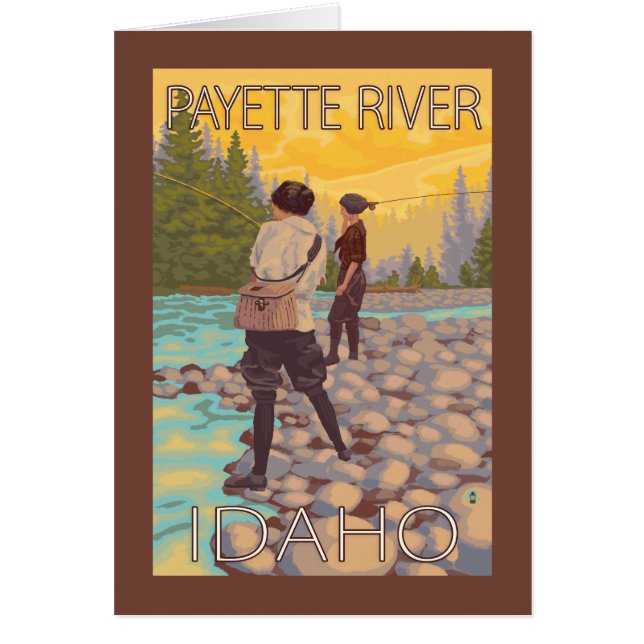 Women Flygfiske - Payette River, Idaho Hälsningskort (Framsidan)