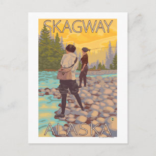 Women Flygfiske - Skagway, Alaska Vykort