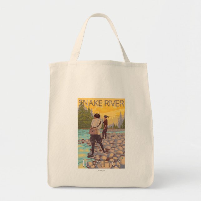 Women Flygfiske - Snake River, Idaho Tygkasse (Framsidan)