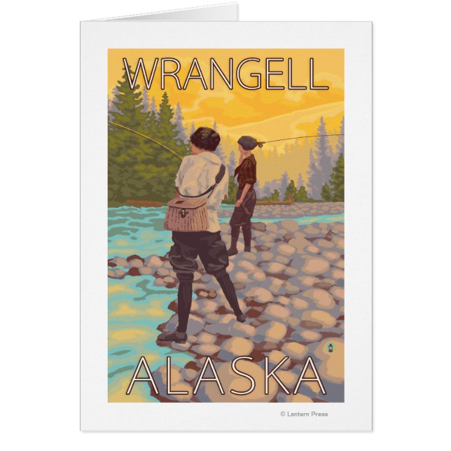 Women Flygfiske - Wrangell, Alaska Hälsningskort (Framsidan)