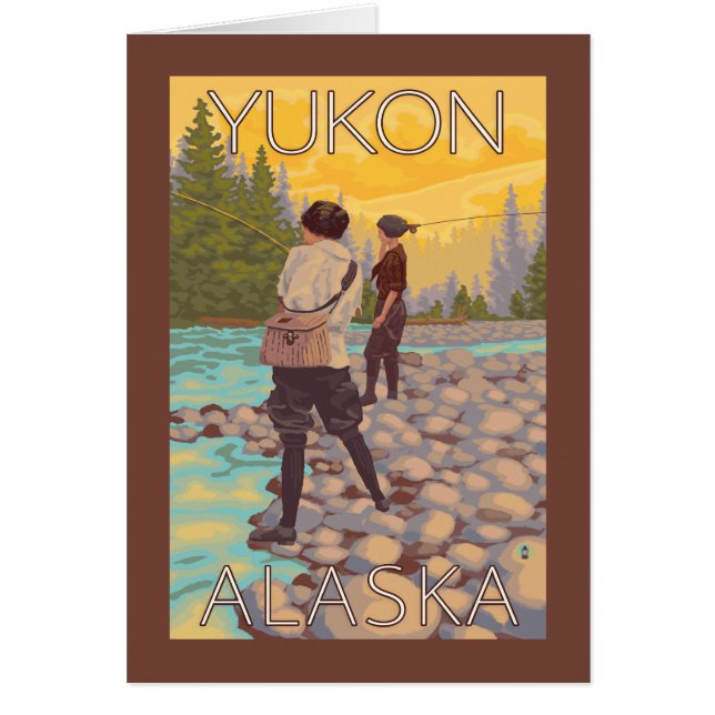 Women Flygfiske - Yukon, Alaska Hälsningskort (Framsidan)