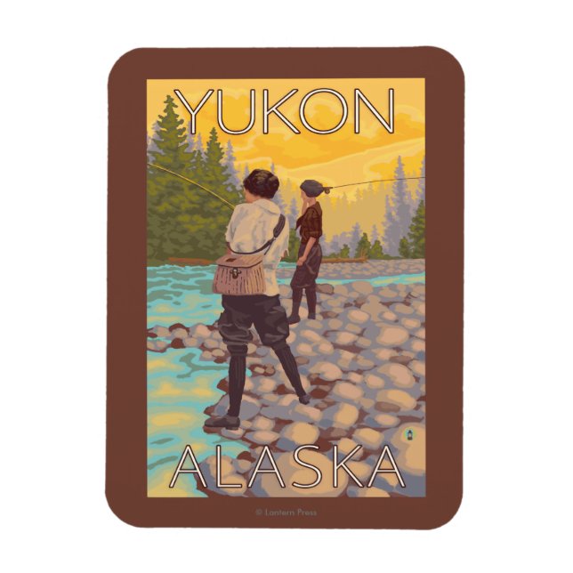 Women Flygfiske - Yukon, Alaska Magnet (Vertikal)