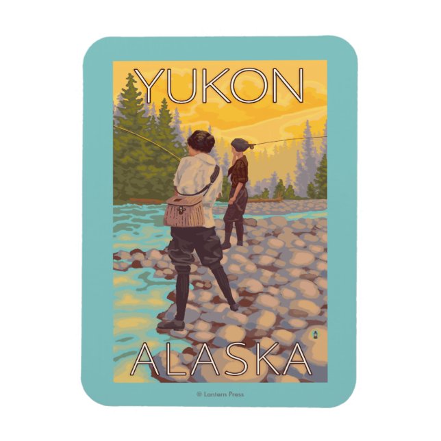 Women Flygfiske - Yukon, Alaska Magnet (Vertikal)