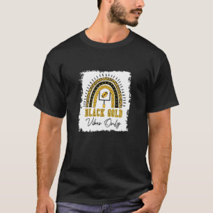 Women Football Black Guld Vibe Endast Rainbow Leop T Shirt