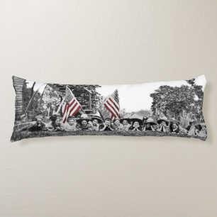 Women Girls 1910 American Flagga Wide Vinkel Antiq Kroppskudde