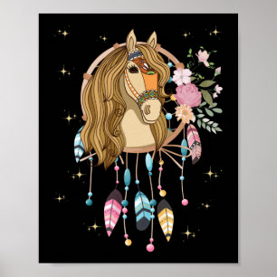 Women Girls Dreamcatcher Horse Andlig Poster