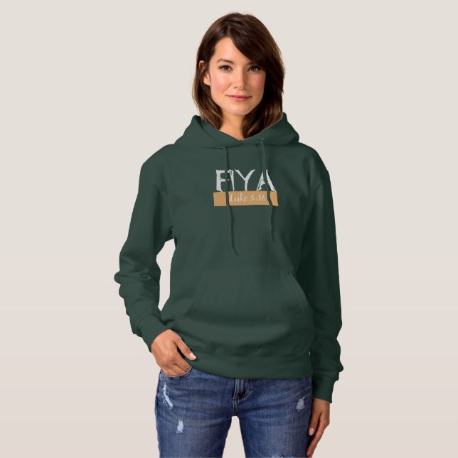Women Grönt Fiya hoodie T Shirt (Hel framsida)