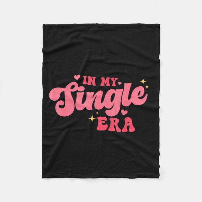 Women Groovy In My Single Era Anti-valentines Divo Fleecefilt (Framsidan)