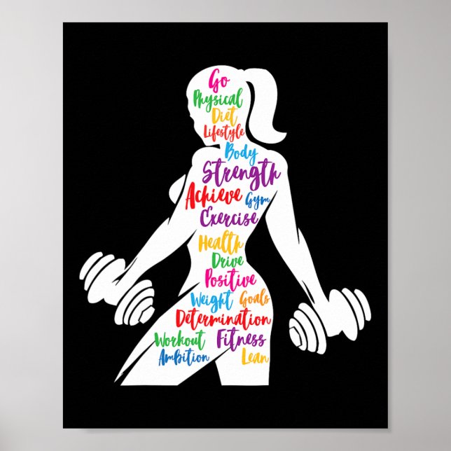 Women Gym Motivation Workout Motivational Fitness Poster (Framsidan)