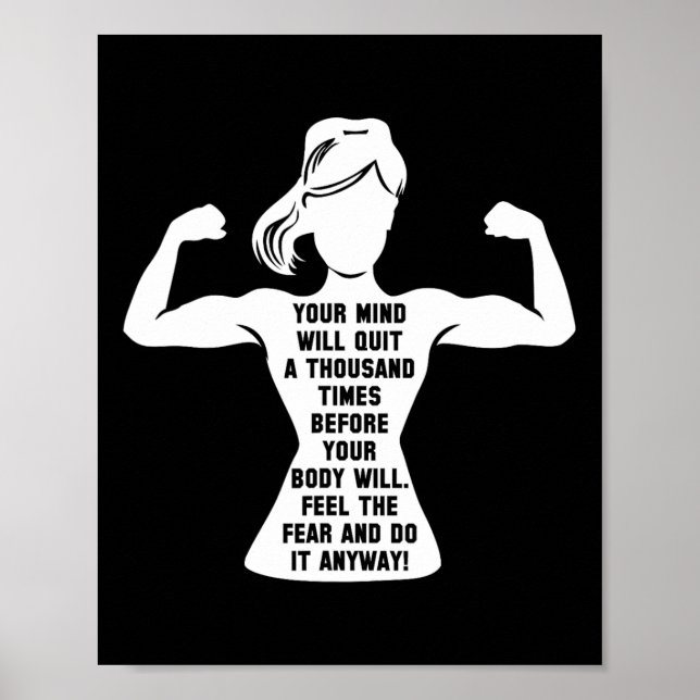 Women Gym Motivation Workout Motivational Fitness Poster (Framsidan)