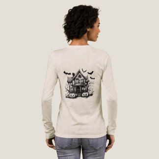 Women Halloween Shirt Haunted House Fladdermus Shi T Shirt