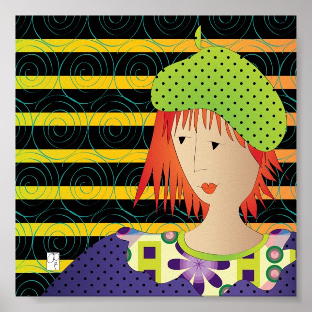 Women Hats Beret Poster (Framsidan)