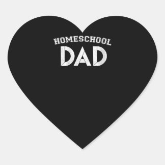 Women Home School Pappa Roligt Remote Learning Vir Hjärtformat Klistermärke