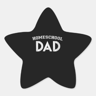 Women Home School Pappa Roligt Remote Learning Vir Stjärnformat Klistermärke