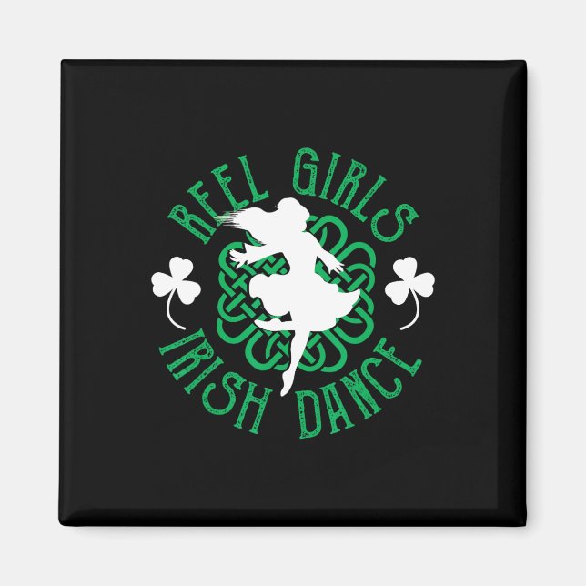 Women Irish Step Dancer Step Dancing Reel Girls Ir Magnet (Framsidan)