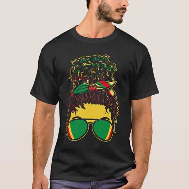 Women Jamaica Reggae Rasta T Shirt (Framsida)