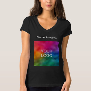 Women Jersey V-Nacke Anpassningsbar Business Logot T Shirt