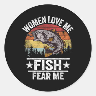 Women Kärlek Me Fish skrämmer mig Manar Fisher Vin Runt Klistermärke