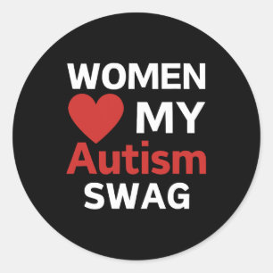 Women Kärlek My Autism Swag Funny Girls Heart Auti Runt Klistermärke