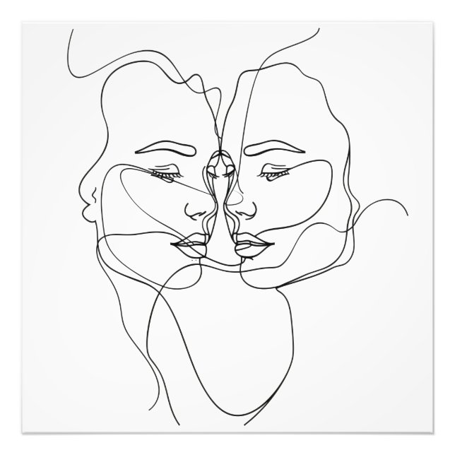 Women Line Art Fototryck (Framsidan)
